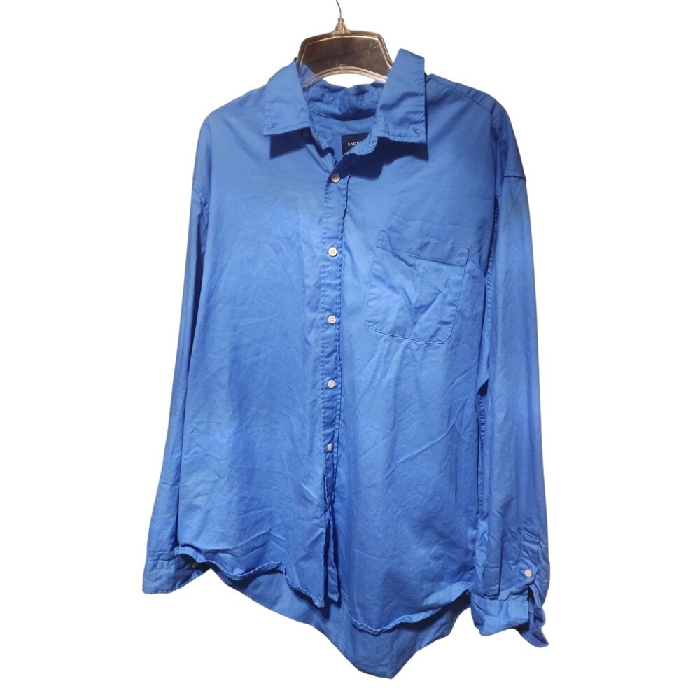 Saddlebred XL Men’s Blue Long Sleeve Cotton Blend Casual Shirt - Picture 2 of 7